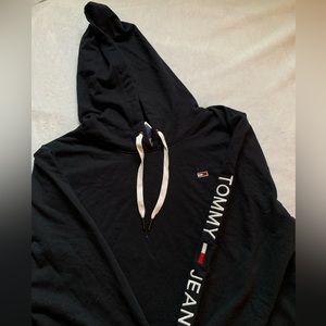 Tommy Hilfiger Navy Draw String Hoodie With Logo